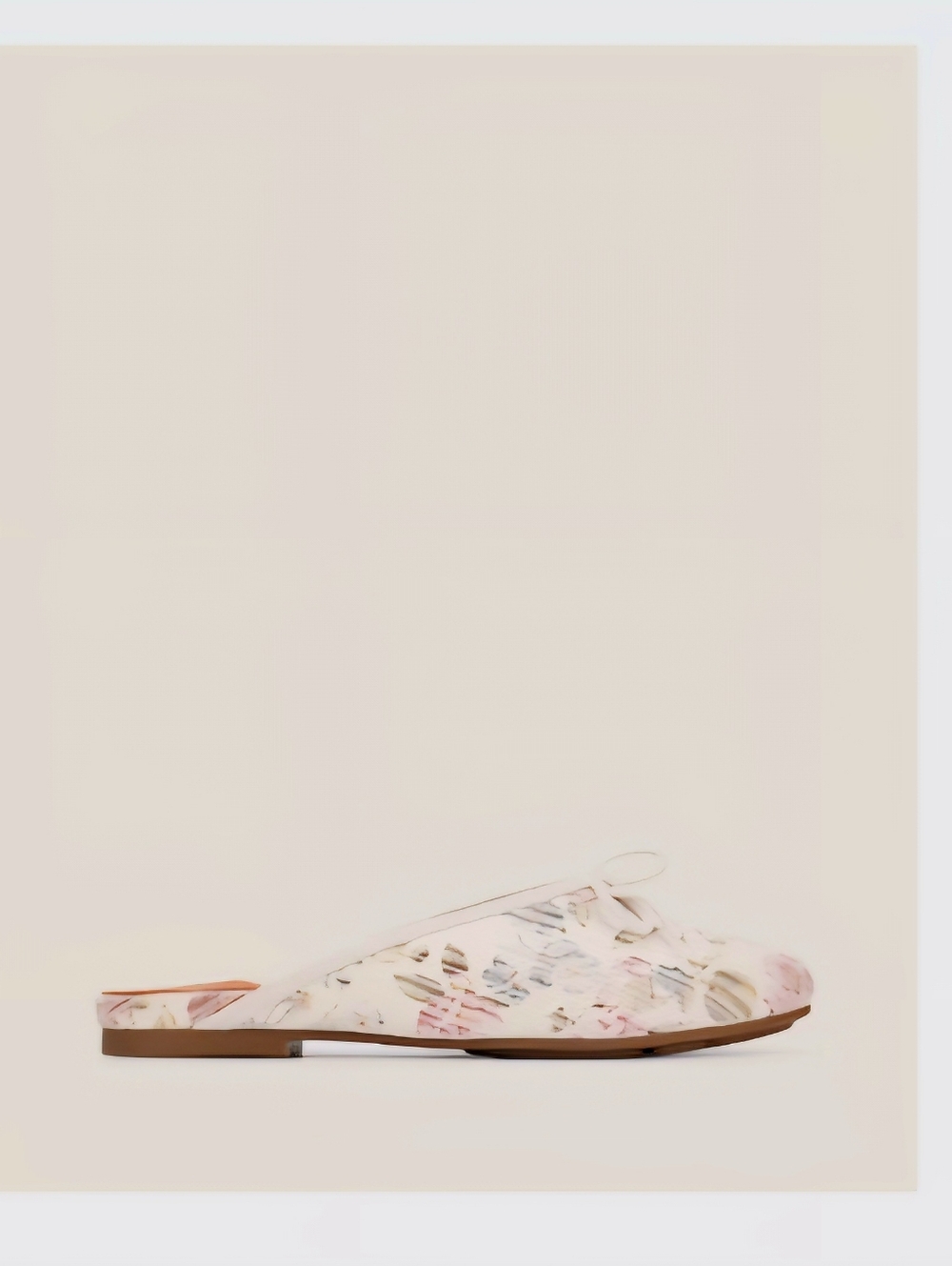 Women’s White Floral Slip-On Flat Leather